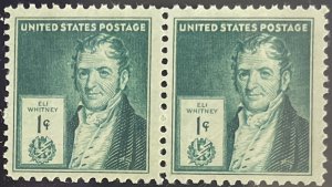 Scott #889 1940 1¢ Famous Americans Eli Whitney MNH OG pair