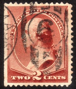 1883, US 2c, Washington, Used, well centered, Sc 210