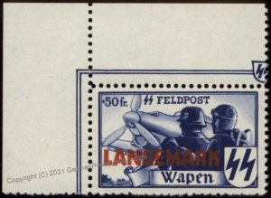 Belgium Germany WWII  MiXX Legion Langemark Feldpost Stamp MNH Expertized 104681