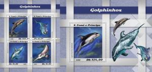 Z08 ST18502ab Sao Tome and Principe 2018 Dolphins MNH ** Postfrisch Set