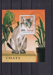 SA18i Togo 1997 Cats used minisheet