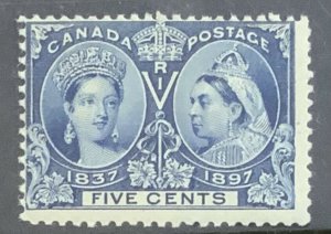 CANADA 1897 JUBILEE FIVE CENTS SG127 UNMOUNTED MINT. LIGHT GUM BENDS..CAT £55+