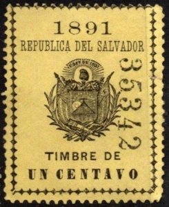 1891 El Salvador Revenue 1 Centavo General Stamp Duty