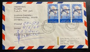 1965 South Africa First Flight Airmail Cover To East Haven CT USA TAP 707 Jet