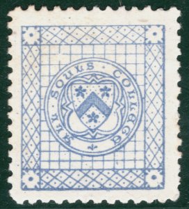 GB QV Local Stamp ALL SOULS COLLEGE Oxford University (1884) Mint MM B2WHITE39