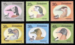 Zimbabwe 1988 Ducks Scott #572-577 Mint Never Hinged