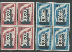 Netherlands # 368-69  Europa 1956 BLOCKS/4  (2) Mint NH