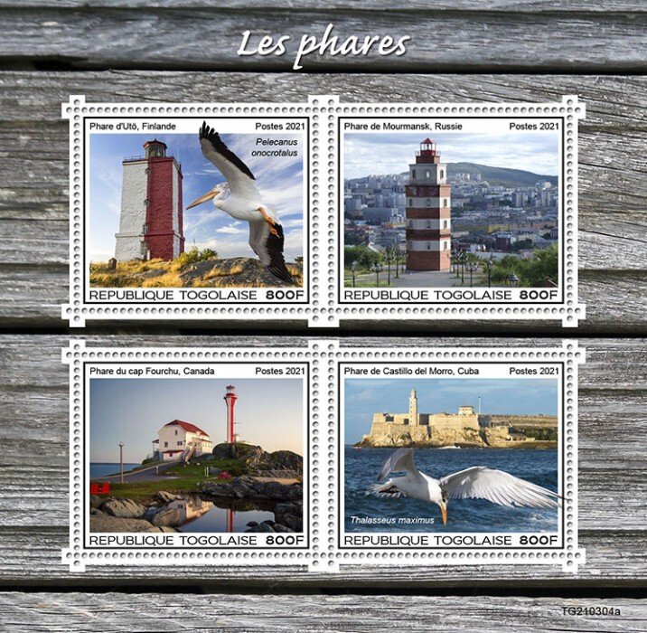 TOGO - 2021 - Lighthouses - Perf 4v Sheet - Mint Never Hinged