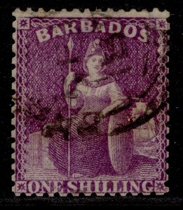 BARBADOS QV SG71, 1s violet, FINE USED.