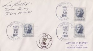 United States Arkansas Jordan 72548 1980 4-bar  Philatelic.