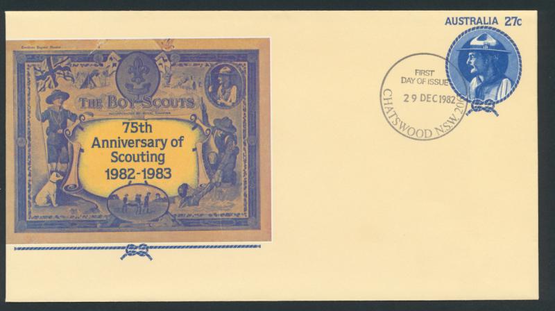 Australia PrePaid Envelope 1982 75th Anniversary of Scouting