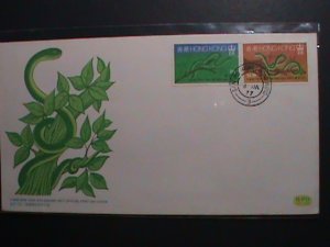 ​HONG KONG -1977-SC#333-4 LUNER NEW YEAR OF LOVELY SNAKE FDC VERY FINE