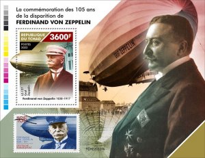 CHAD - 2022 - Ferdinand von Zeppelin - Perf Souv Sheet - Mint Never Hinged