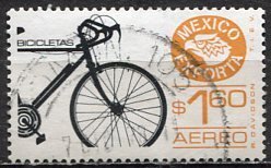 Mexico; 1975: Sc. # C491a; O/Used Single Stamp Thin Paper