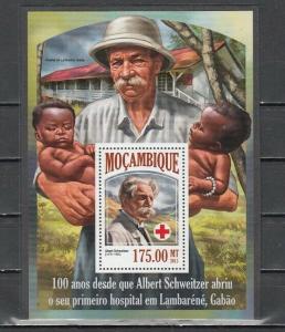 Mozambique, 2013 issue. Albert Schweitzer & Red Cross s/sheet. ^