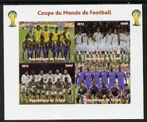 Chad 2014 Football World Cup #1 imperf sheetlet containin...