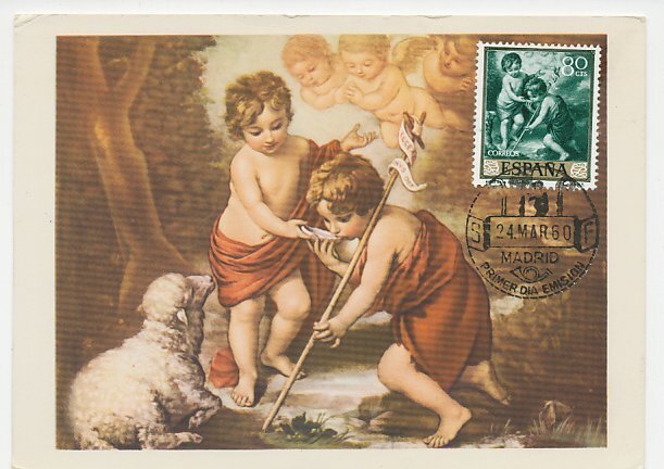 Maximum card Spain 1960 Child Jesus Christ - Bartolome Estaban Murillo