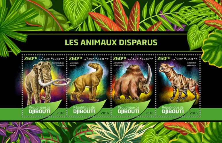 DJIBOUTI 2016 SHEET EXTINCT ANIMALS WILDLIFE