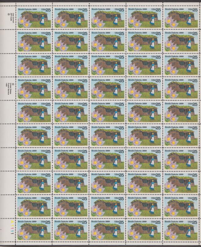 US #2416   South Dakota   Full sheet of 50  MNH