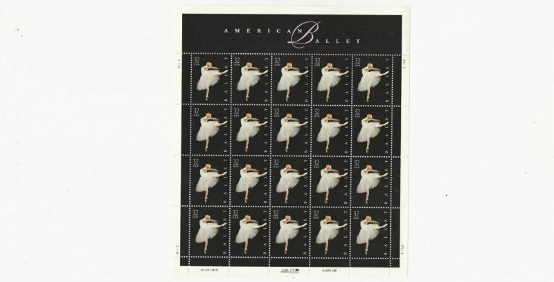 US Stamps/Postage/Sheets Sc #3237 American Ballet MNH F-VF OG FV $6.40