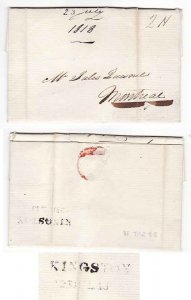 Canada cover  #11311-Stampless-Kingston straightline-23 Jul 1818-rated 2N-