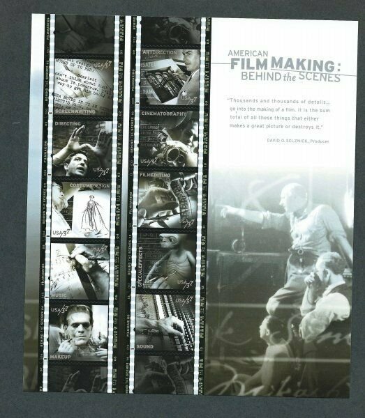 US SCOTT #3772 - AMERICAN FILM MAKING  -  MNH SHEET  -  SCV: $12.00