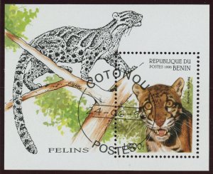 Benin #849 Neofelis Nebulosa Felines Cats Topical Souvenir Sheet 1996 CTO