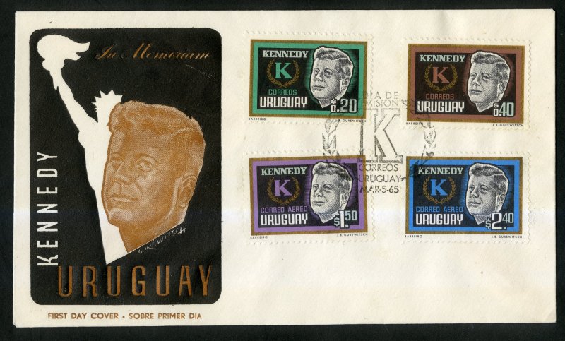 URUGUAY COVER  IN MEMEMORIUM OF JFK BIN $4.50