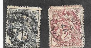 France #109-110 1c &2c Liberty,Equality,Fraternty (U)CV$0.65