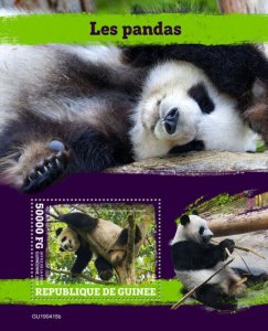 Guinea 2019 MNH Wild Animals Stamps Pandas Giant Panda Bears 1v S/S