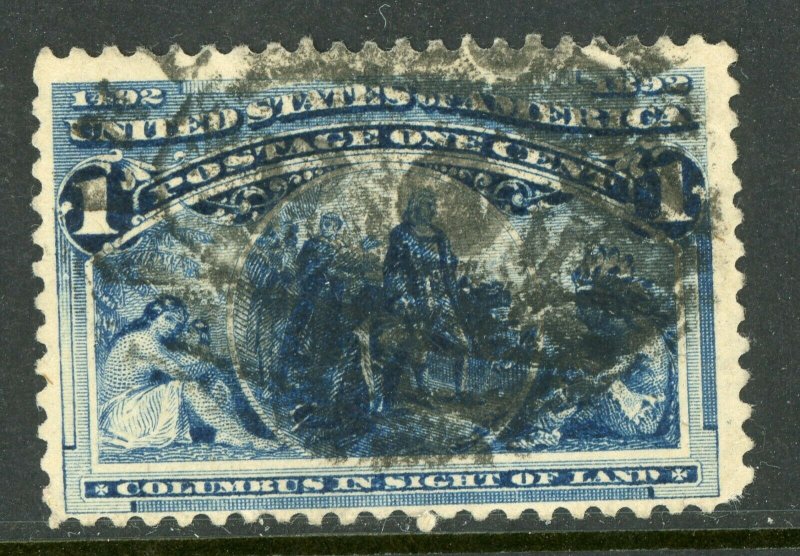 USA 1893 Columbus 1¢ Blue Sc #230 VFU Z278