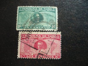 Stamps - Cuba - Scott# 284-289,291-293 - Used Partial Set of 9 Stamps