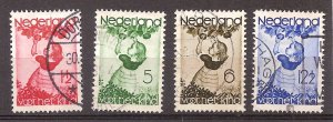 Netherlands - 1935 - NVPH 279-82 (WITH PLATE ERROR 218 P2) - Used - NS072