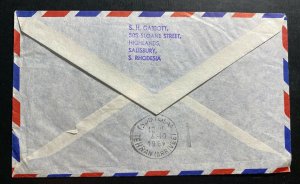 1964 Buniville Southern Rhodesia Airmail Cover To Teheran