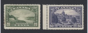 2x Canada MH VF Stamps; #225-20c Niagara Falls #226-50c Guide Value = $55.00