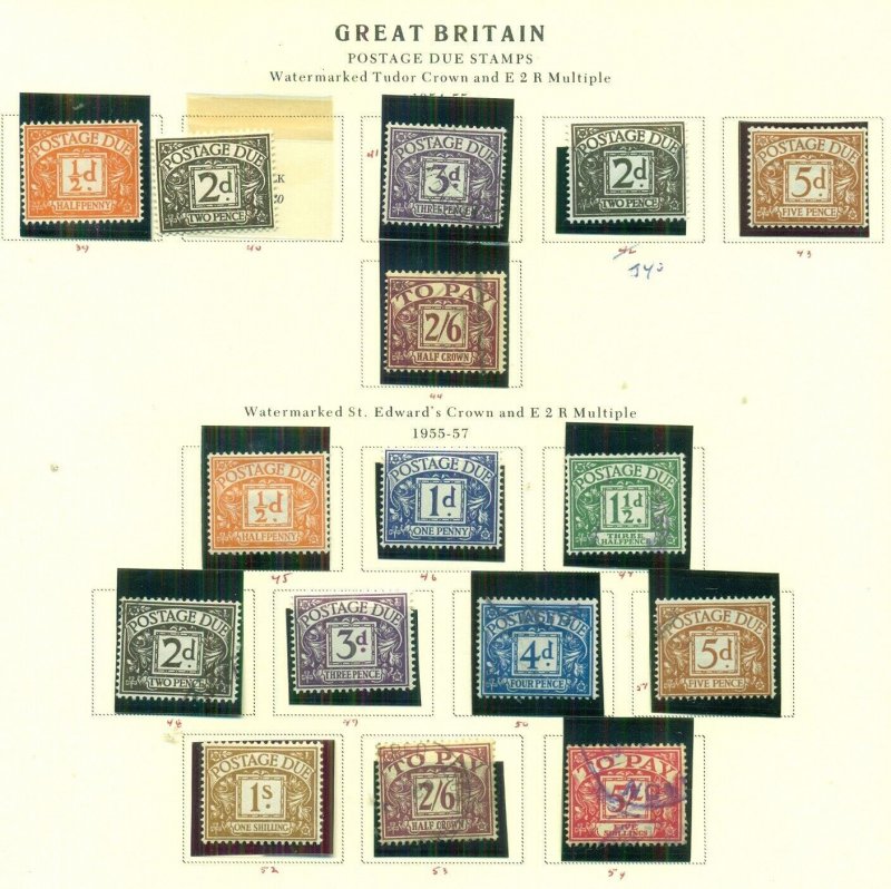 GREAT BRITAIN #J1-112, Postage Due collection, Mint & Used, Scott $736.40