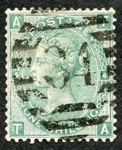 SG101a 1/- Green Wmk ERROR Three Roses and Shamrock RARE