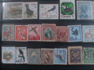 ​WORLDWIDE-49 DIFFERENT LOVELY BEAUTIFUL BIRDS-VF MANY OVER 60 YEARS OLDIES