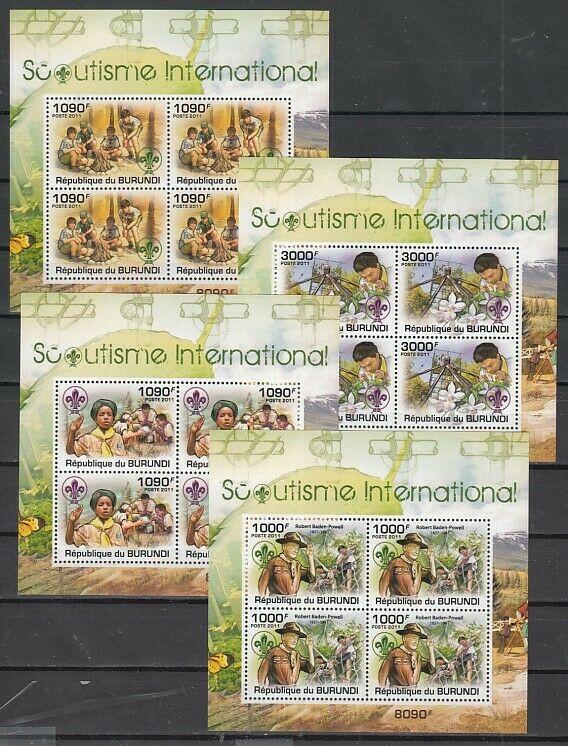 Burundi, 2011 issue. Scouting Activities on 4 sheet of 4.  ^