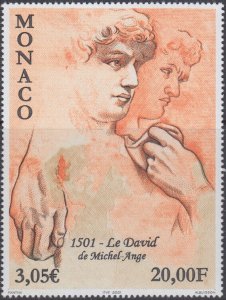 MONACO Sc # 2215 CPL MNH SINGLE of MICHELANGELO'S STATUE DAVID