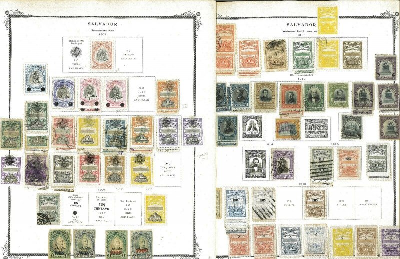 El Salvador Mint & Used Hinged on Old Scott Specialty Pages 1867-1952