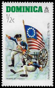 Dominica #472 MNH; 1/2c American Infantry - Revolutionary war (1976)