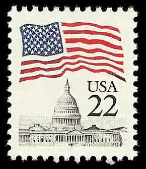 # 2114 MINT NEVER HINGED FLAG OVER CAPITOL DOME XF+