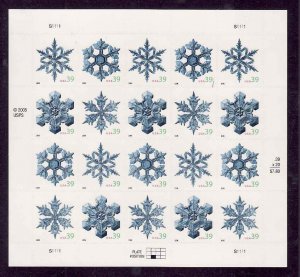 USA-Sc#4108b- id12-unused NH pane-Snowflakes-2006-