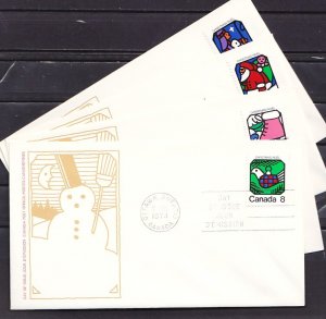 Canada, Scott cat. 625-628. Christmas issue. 4 First day covers. ^