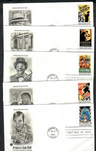 4336-40 Black Cinema set of 5 Unaddressed PCS FDCs