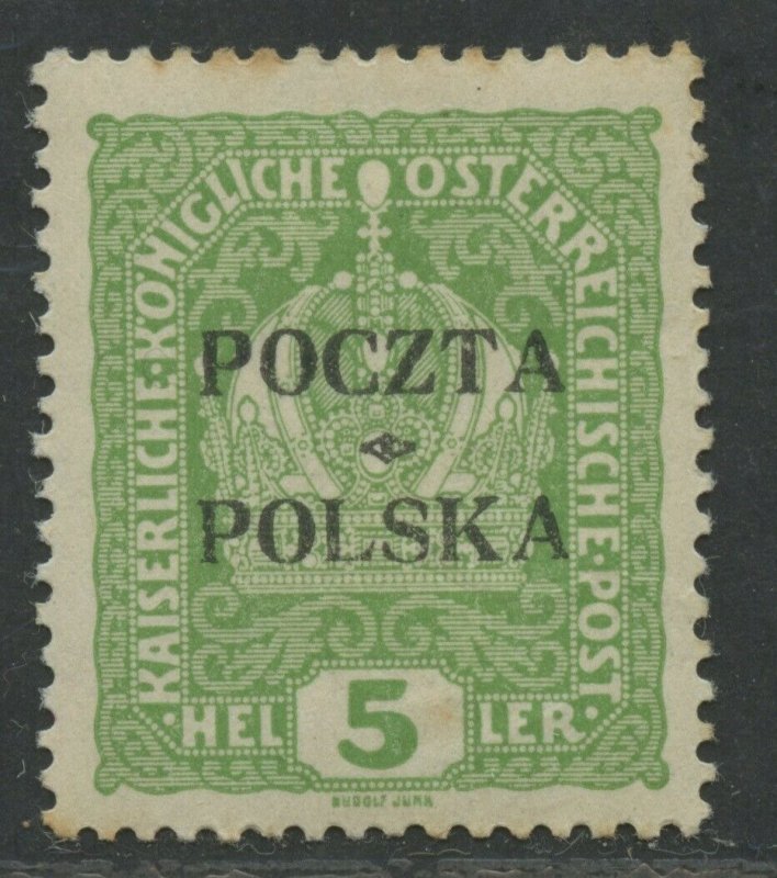 POLAND CRACOW ISSUE 5 HELLER SC# 42 MINT H SIGNED AS SHOWN CATALOGUE VALUE $625