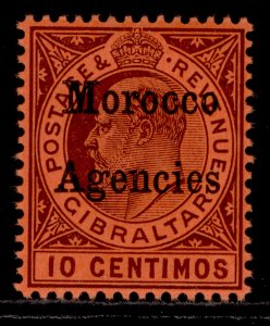 MOROCCO AGENCIES EDVII SG18, 10c dull purple/red, LH MINT.