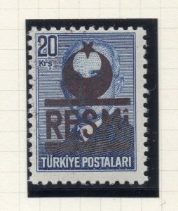 Turkey 1951-54 Early Issue Fine Mint Hinged 20k. Resmi Optd NW-17781