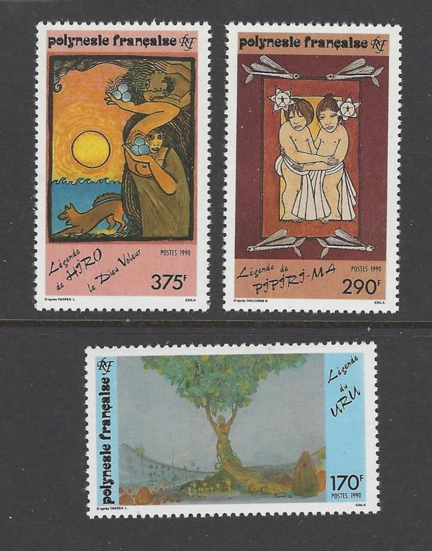 French Polynesia 1990 Legends VFMNH (549-51)